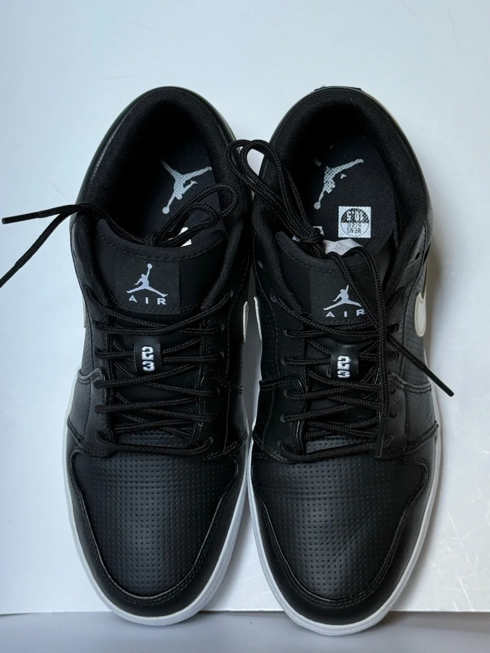 Air Jordan 1 V.2 Low Leather Black White Sneaker Men's Size 10.5 584794-010